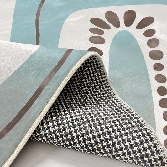 Halı Vagonu HV165 Bohem Desenli Çocuk Halısı'nın alt kısmı, dayanıklı malzemesi ve özel desenleriyle görüntüleniyor.