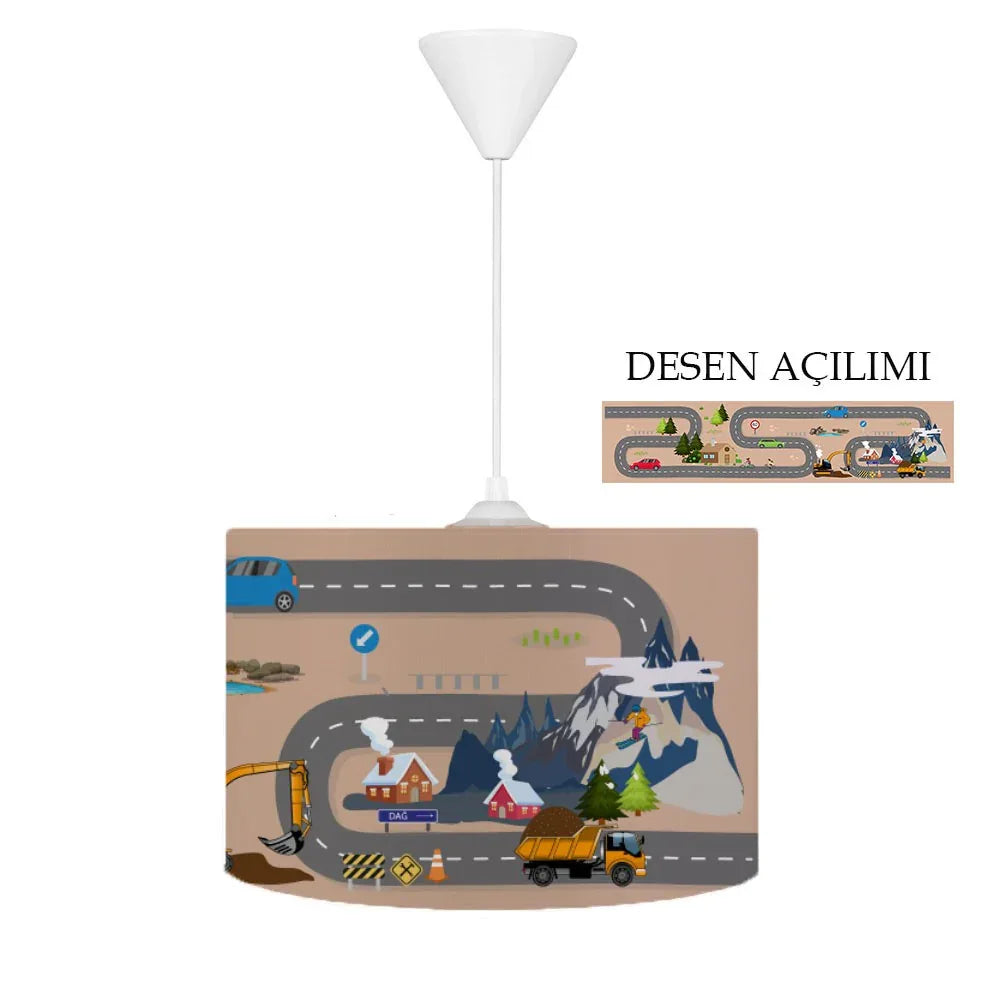 HV303 Trafikli Bej Çocuk Odası Sarkıt Avize - HALI VAGONU