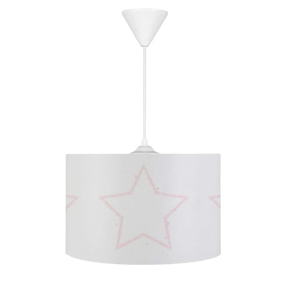 HV309 Yıldızlı Beyaz Pembe Çocuk Odası Sarkıt Avize - HALI VAGONU