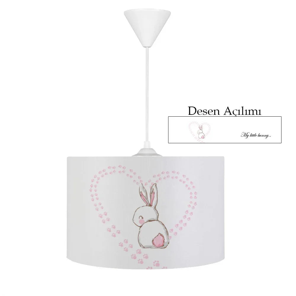 HV331 Kalp ve Tavşanlı Çocuk Odası Sarkıt Avize - HALI VAGONU