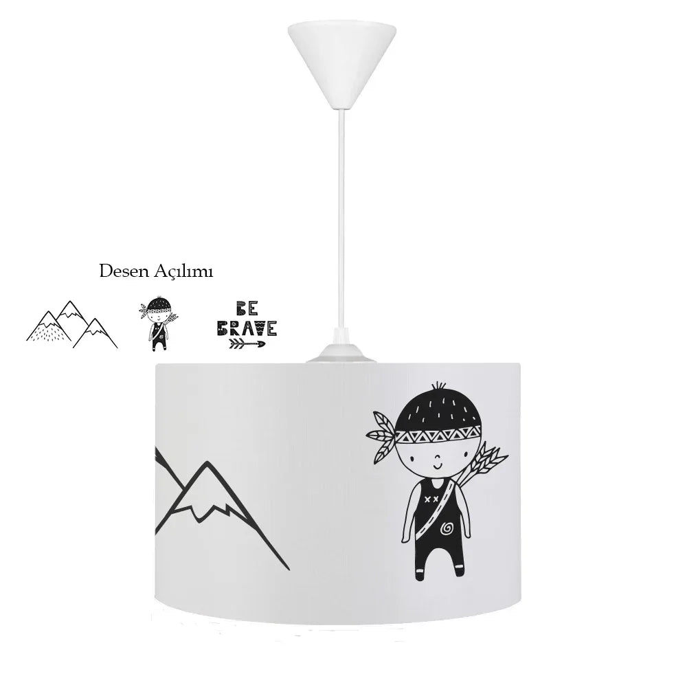 HV334B Okçu İskandinav Beyaz Çocuk Odası Sarkıt Avize - HALI VAGONU