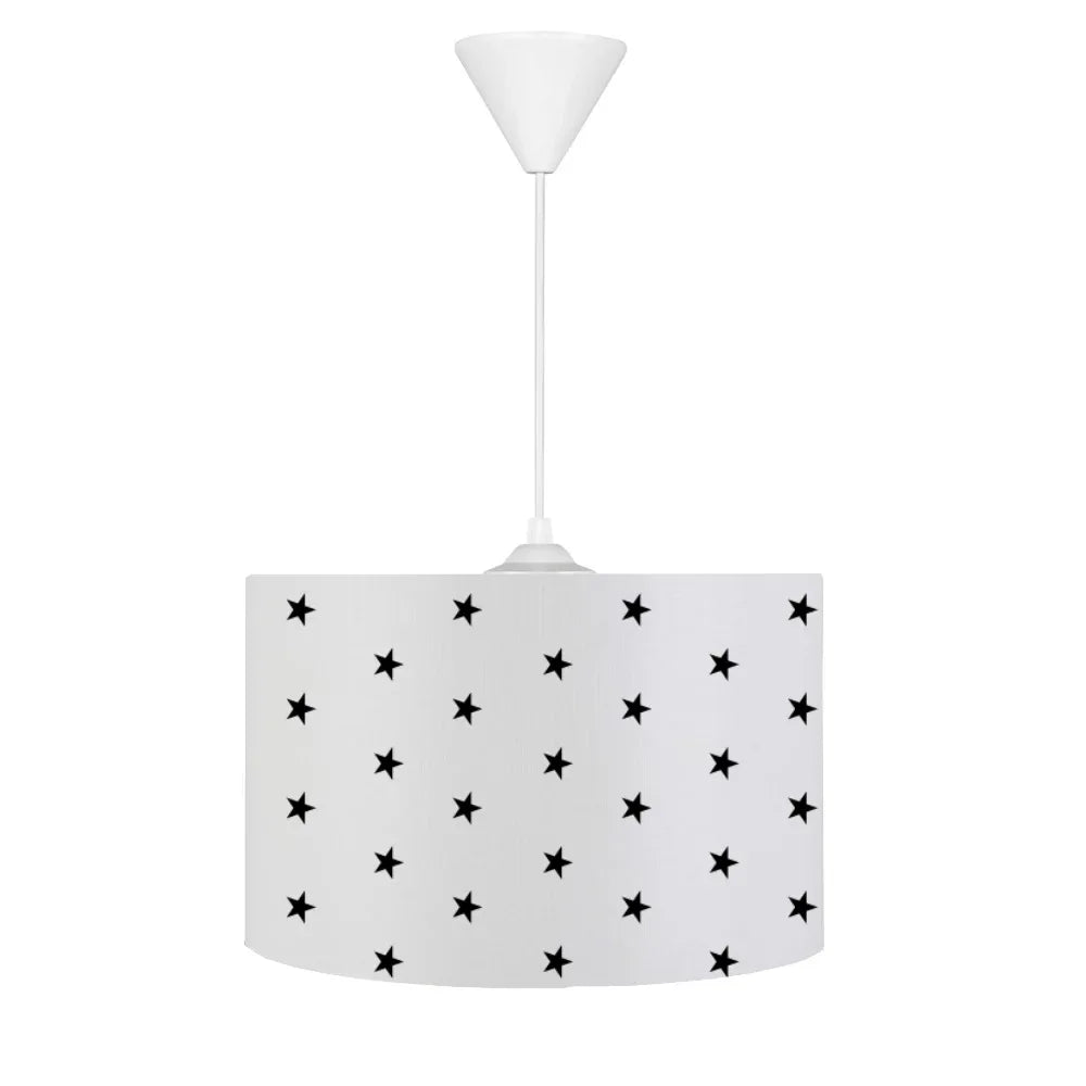 HV357 Siyah Yıldızlı Beyaz Çocuk Odası Sarkıt Avize - - HALI VAGONU