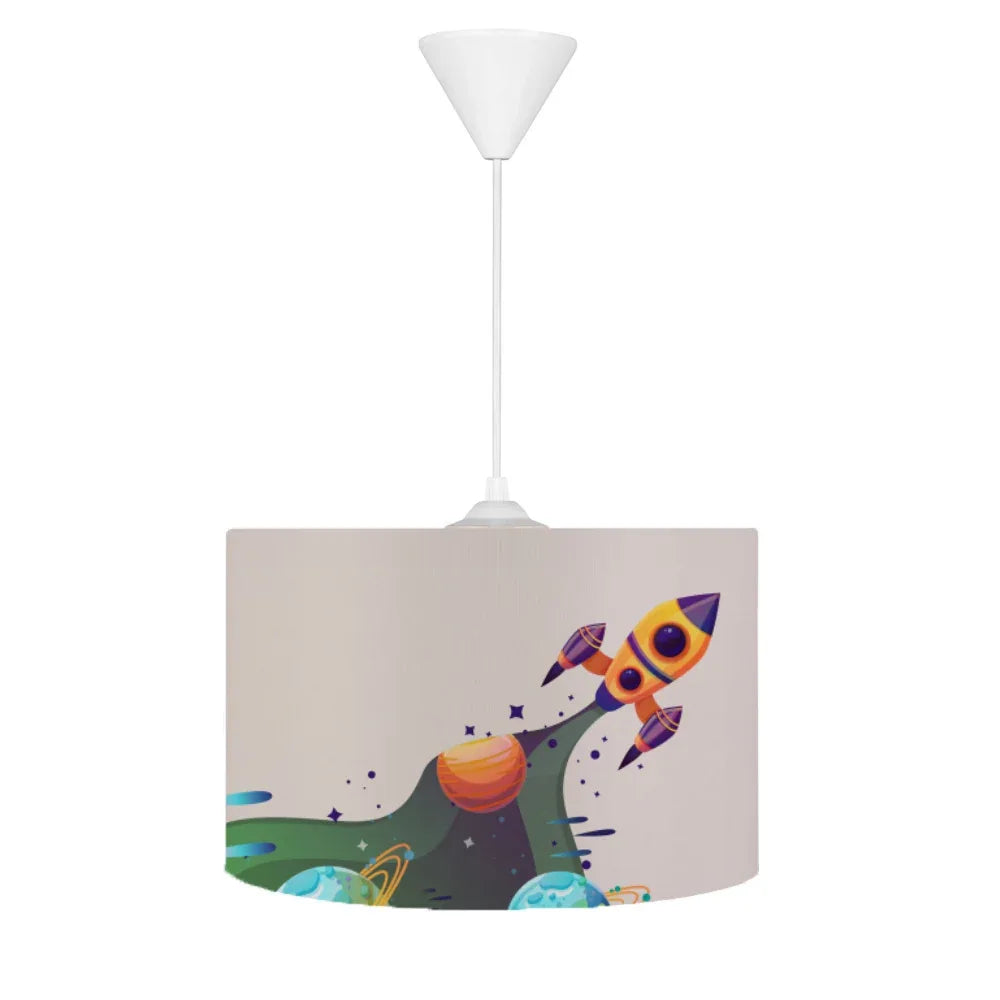 HV392 Uzay Aracı ve Gezegenler Çocuk Odası Sarkıt Avize - HALI VAGONU