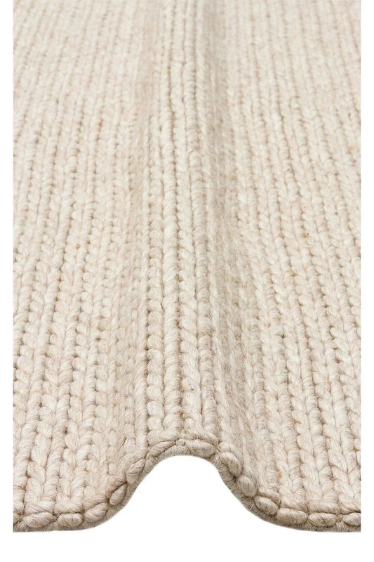 JADE BASKETWEAVE BEIGE Naturel Kazak Örgü Desenli El Dokuma Örgü Halı - HALI VAGONU