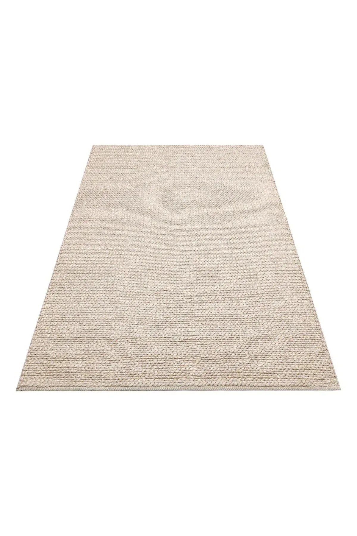 JADE BASKETWEAVE BEIGE Naturel Kazak Örgü Desenli El Dokuma Örgü Halı - HALI VAGONU