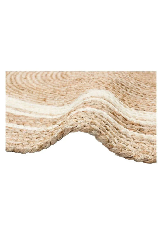 Juno Ech 01r Natural Whıte El Dokuma Naturel Jüt Hasır Halı - HALI VAGONU