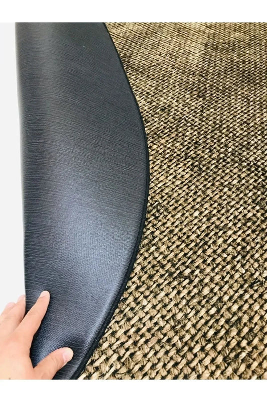 JUTE03 Hasır Sisal Jüt Desenli Dijital Baskılı Yuvarlak Halı - HALI VAGONU