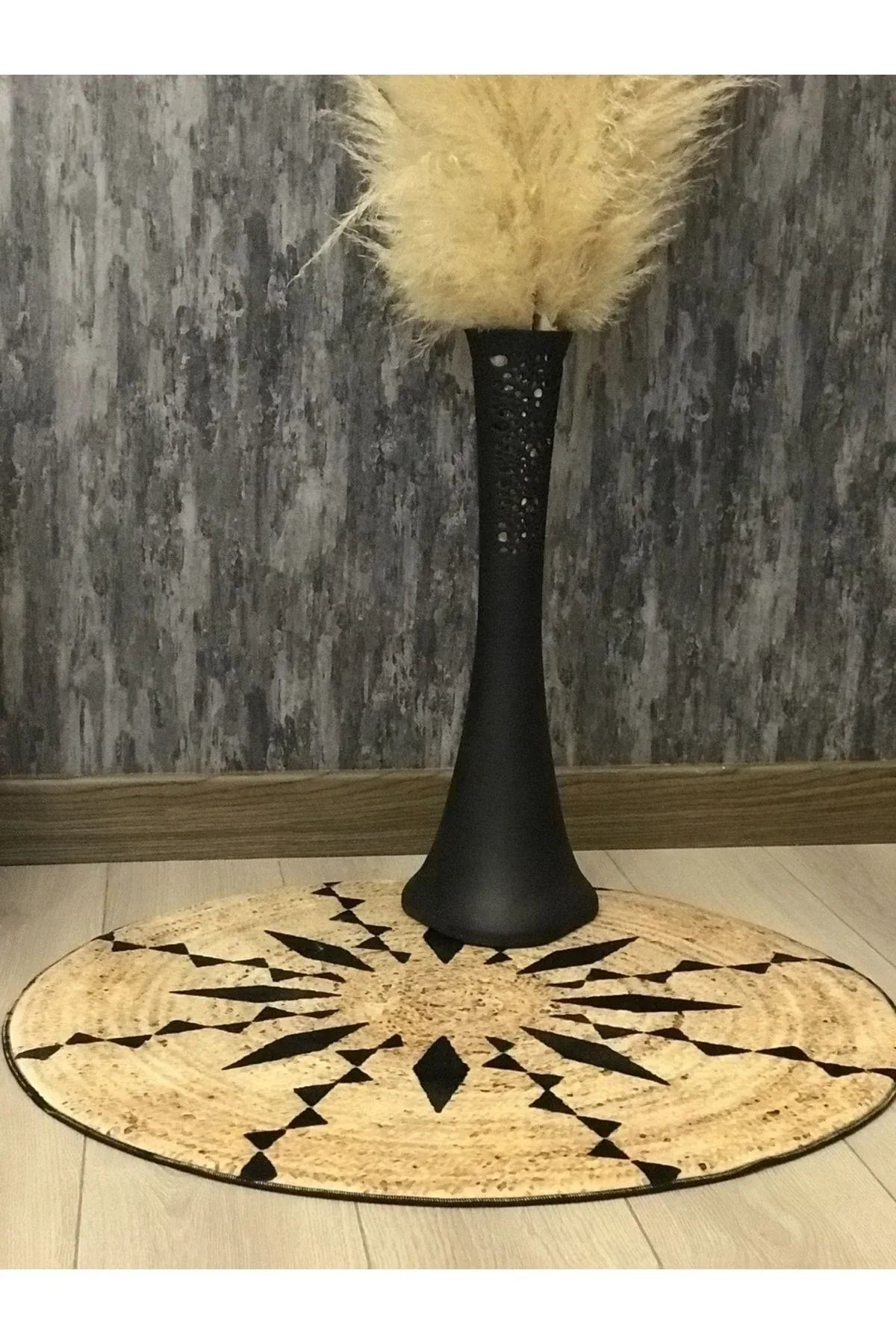JUTE04 Hasır Sisal Jüt Görünümlü Dijital Baskılı Yuvarlak Halı - HALI VAGONU