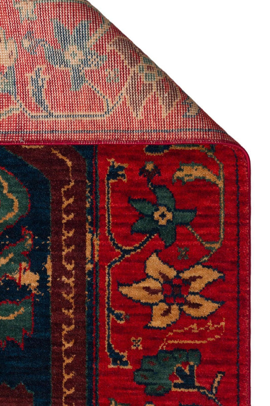 Kadim KDM 05 Red Vintage Anadolu Motiflerine Sahip Yeni Zellanda Yünü ile Üretilen El Emeği Yüksek Kara Tezgah Halısı - HALI VAGONU