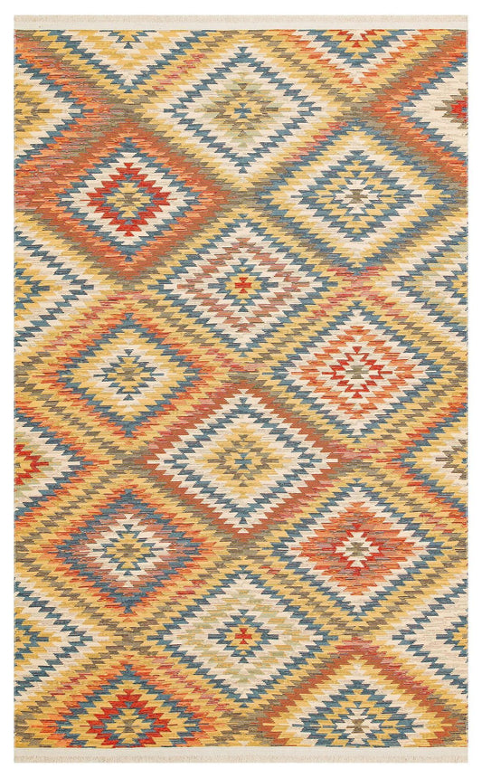 NOMAD 07 TERRA Yıkanabilir, Çift Taraflı Kullanıma Uygun Yumuşak Tuşeli Otantik Kilim - HALI VAGONU