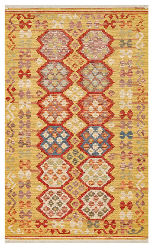 NOMAD NMD 03 RED Yıkanabilir, Çift Taraflı Kullanıma Uygun Yumuşak Tuşeli Otantik Kilim - HALI VAGONU