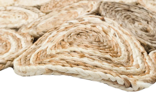 SOLO CA - 111 White Multy XW Yuvarlak veya Oval El Dokuma Naturel Jüt Hasır Halı - HALI VAGONU