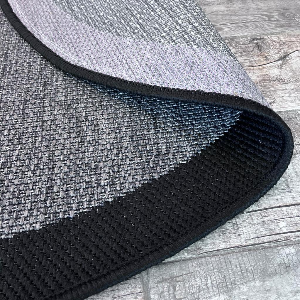 Halı Vagonu JS9714 Jüt Sisal Halı - Füme Siyah, Kaymaz ve Dayanıklı, Hav Yapmaz - HALI VAGONU