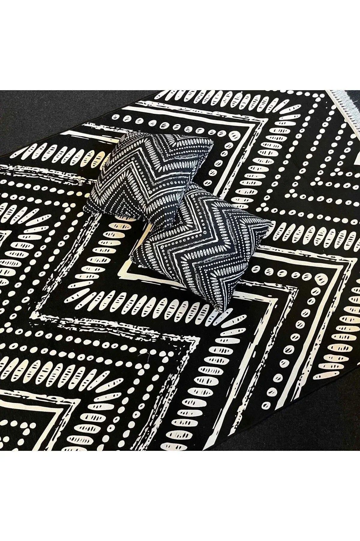 Yumuşak Dokulu Bambu Soft Kilim İskandinav Saçaklı Dijital Baskı HV - SK - 900 - HALI VAGONU
