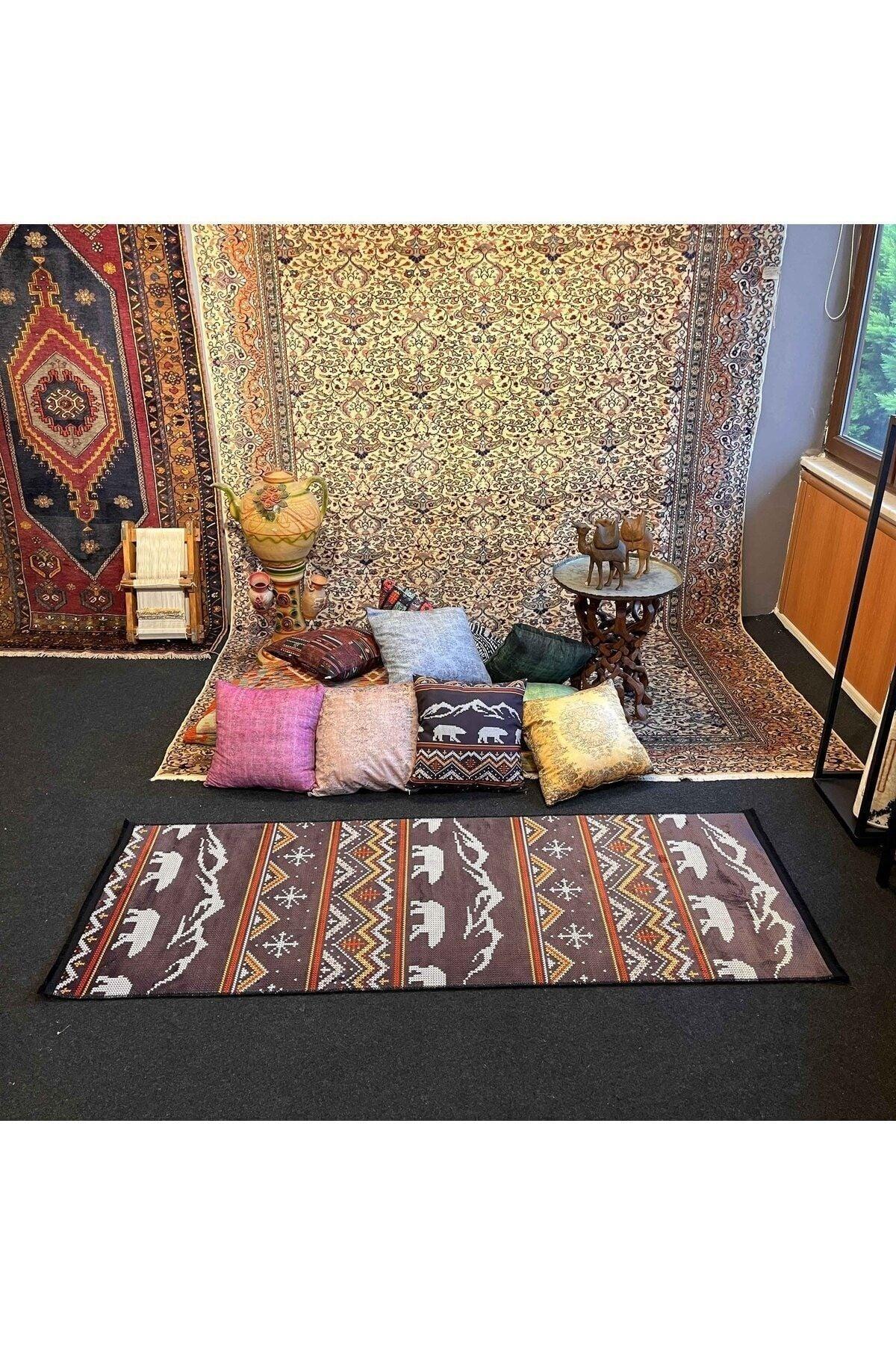 Yumuşak Dokulu Bambu Soft Kilim İskandinav Saçaklı Dijital Baskı HV - SK - 902 - HALI VAGONU