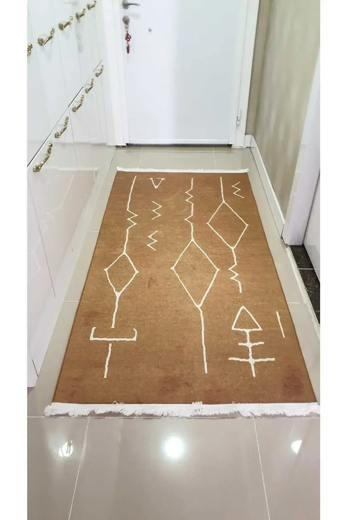 Yumuşak Dokulu Bambu Soft Kilim - Ourain Saçaklı Dijital Baskı HV - SK - O7 - HALI VAGONU