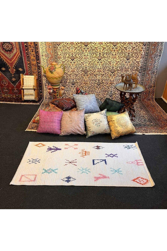 Yumuşak Dokulu Bambu Soft Kilim Ourain Saçaklı Dijital Baskı HV - SK - O9 - HALI VAGONU