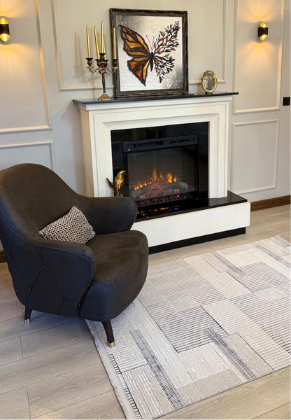 Halı Vagonu Zen Koleksiyonu ZEN06 Gri İnce Yıkanabilir Kaymaz Tabanlı Makine Halısı