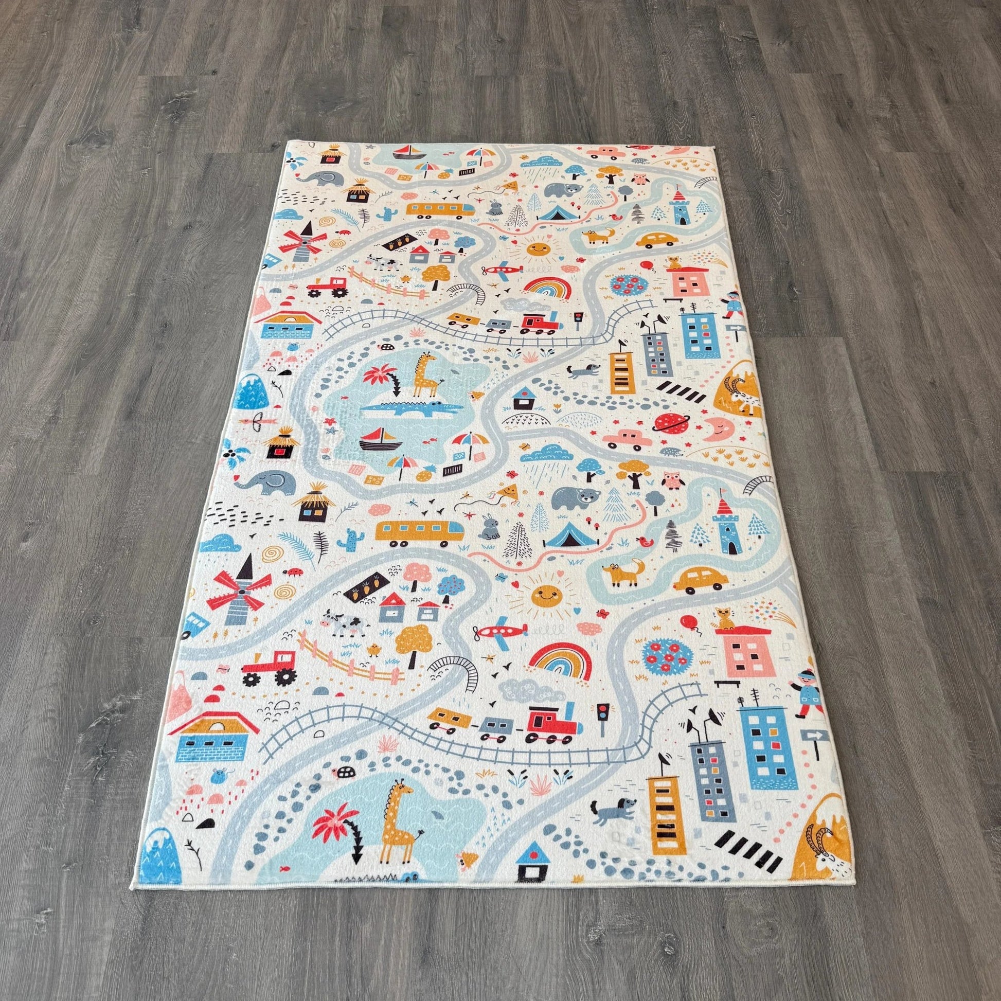 100x160 - 8mm Bambu Dokulu Dokuma Taban Trafikli Çocuk Halısı - HALI VAGONU