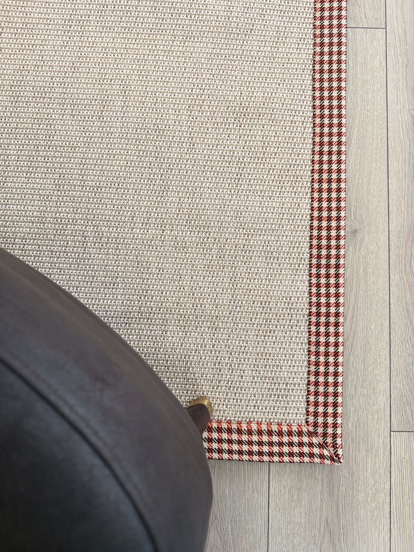 Himalaya 664 Krem Kumaş Bordürlü Sisal Halı - Ayazma06 Bordür - HVHB41