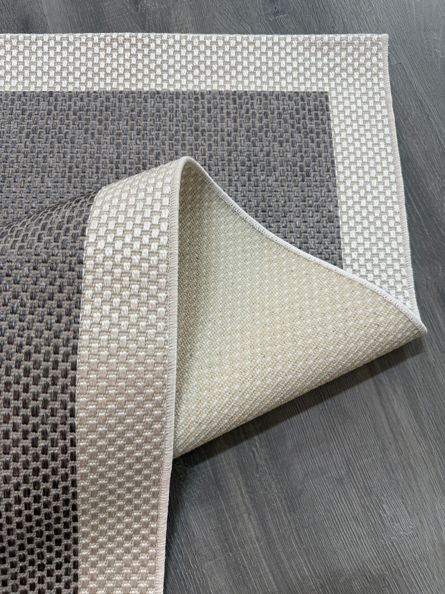 Natura Sisal NTR 06 Krem Antrasit Sisal Dokuma Halı - NTR 06