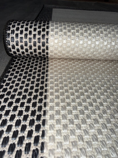 Natura Sisal NTR 11 Siyah Krem Sisal Dokuma Halı - NTR 11