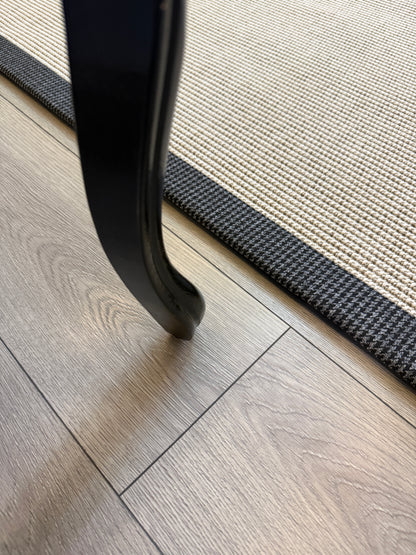 Himalaya Gri Antrasit Ekose Bordürlü 664 Krem Sisal Halı - El Yapımı, Dayanıklı, Modern Tasarım - HVHB27