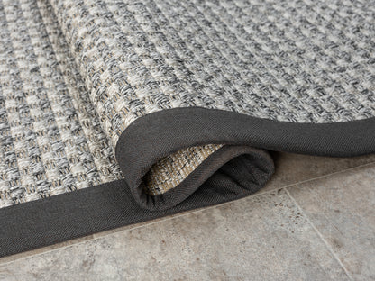 Himalaya Antrasit Kumaş Bordürlü 667 Gri Sisal Halı - HVHB14