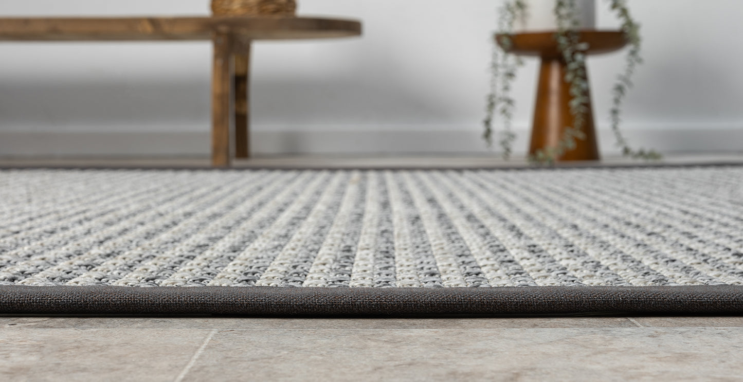 Himalaya Antrasit Kumaş Bordürlü 667 Gri Sisal Halı - HVHB14