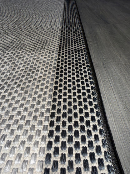 Natura Sisal NTR 10 Siyah Gri Sisal Dokuma Halı - NTR 10