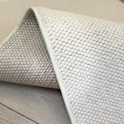 Halı Vagonu Bukle Serisi Beyaz Makine Halısı - Beyaz Bukle Halı görünümü.