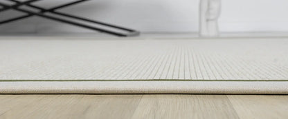 Krem Yeşil Çift Renk Kumaş Bordürlü Sisal Halı - El Yapımı, Dayanıklı, Modern Tasarım - HVHB10 - HALI VAGONU