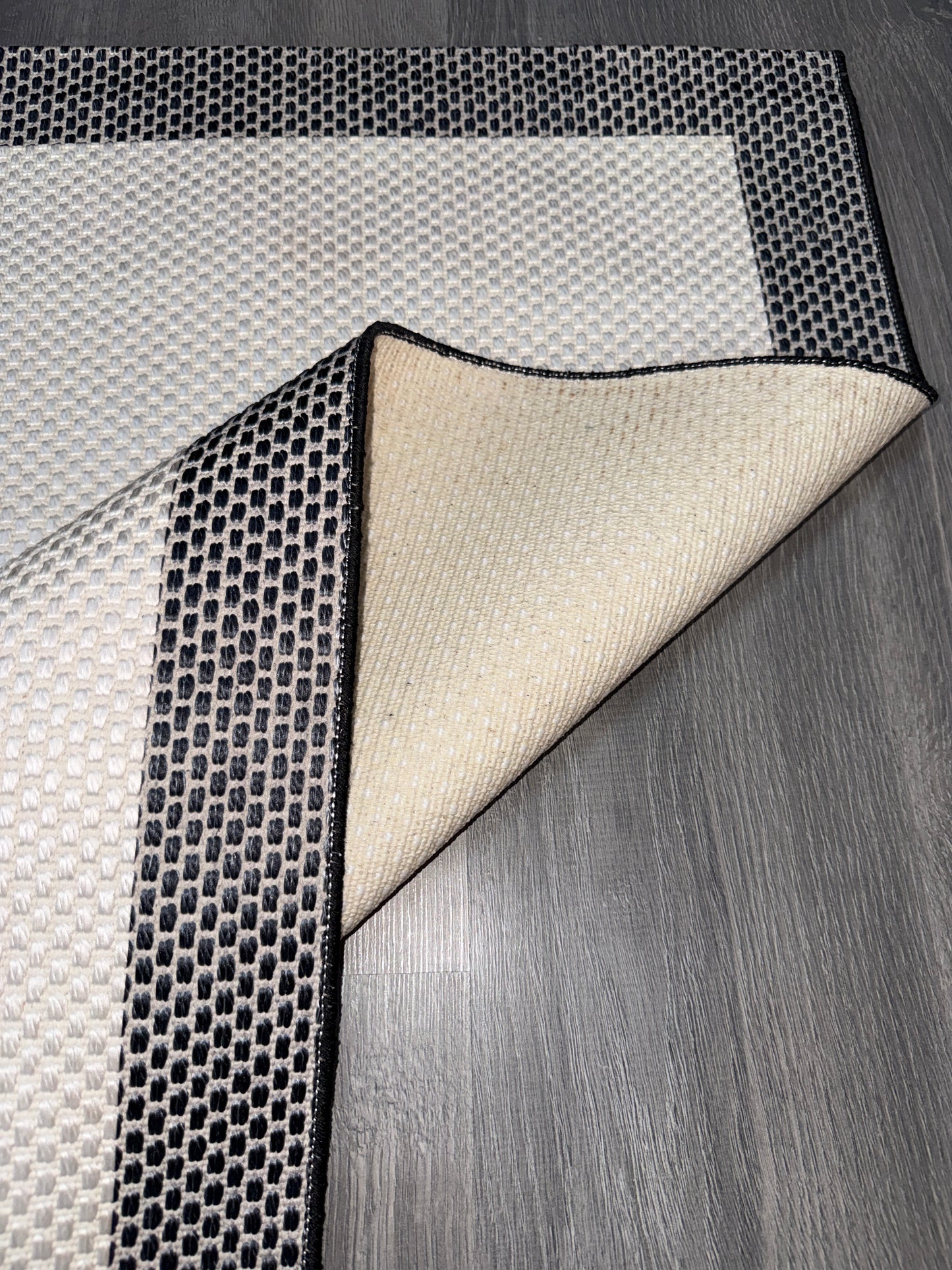 Natura Sisal NTR 11 Siyah Krem Sisal Dokuma Halı - NTR 11