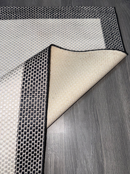 Natura Sisal NTR 11 Siyah Krem Sisal Dokuma Halı - NTR 11