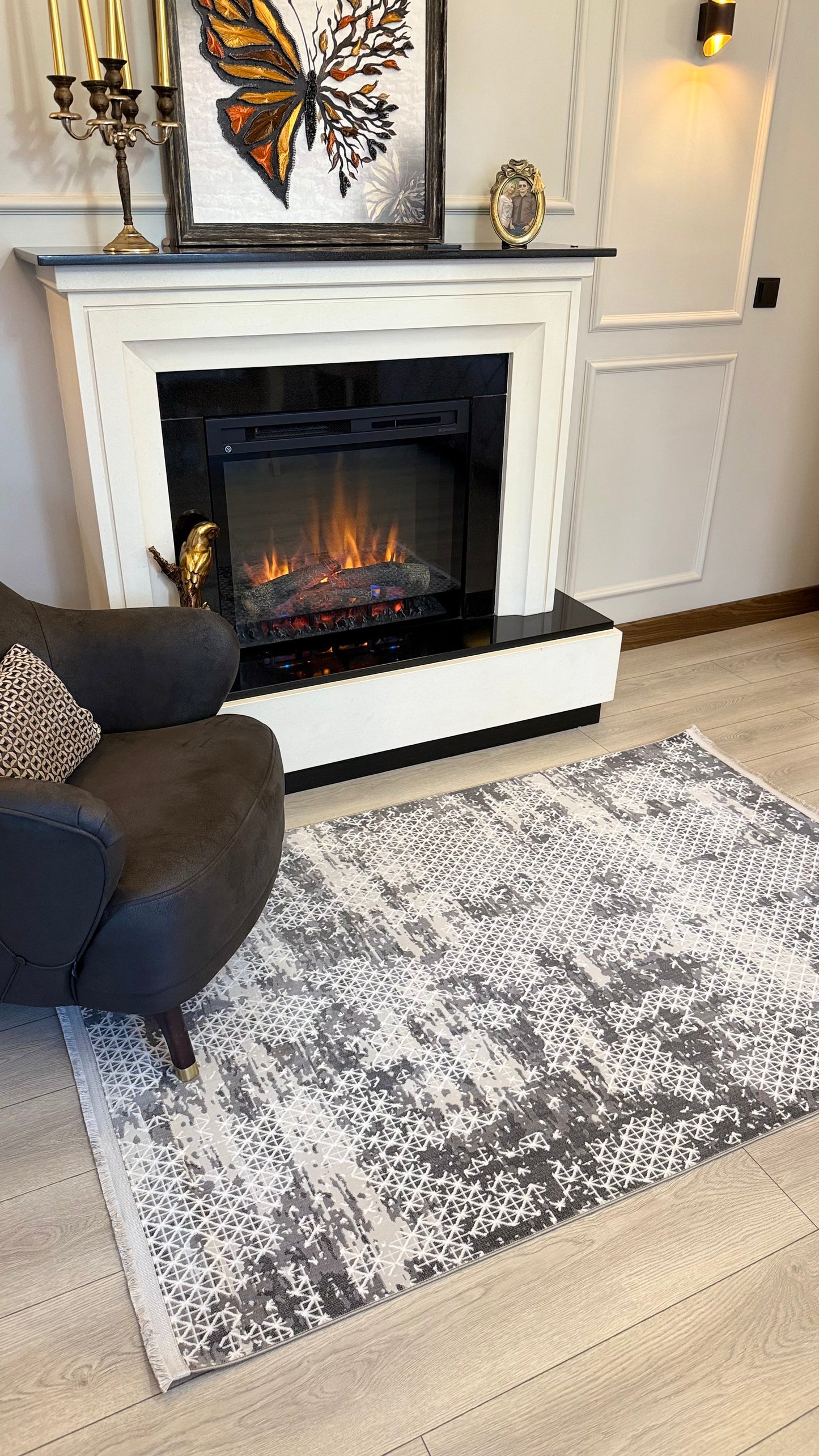 Halı Vagonu Zen Koleksiyonu ZEN08 Gri İnce Yıkanabilir Kaymaz Tabanlı Makine Halısı