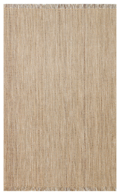 DOHA DH 01 BEIGE Jüt ve Polyester ile Üretilen Çift Taraflı Modern Kilim - Yüzey detayları ve renkleri gösteren bir fotoğraf.