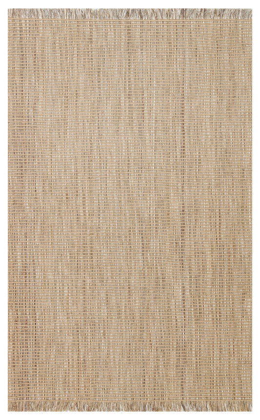 DOHA DH 01 BEIGE Jüt ve Polyester ile Üretilen Çift Taraflı Modern Kilim - Yüzey detayları ve renkleri gösteren bir fotoğraf.