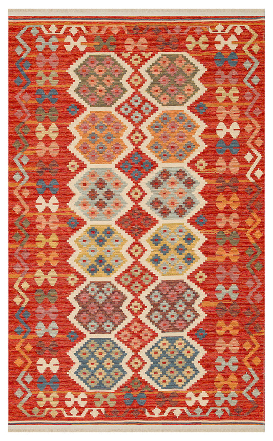 NOMAD NMD 03 RED Yıkanabilir, Çift Taraflı Kullanıma Uygun Yumuşak Tuşeli Otantik Kilim