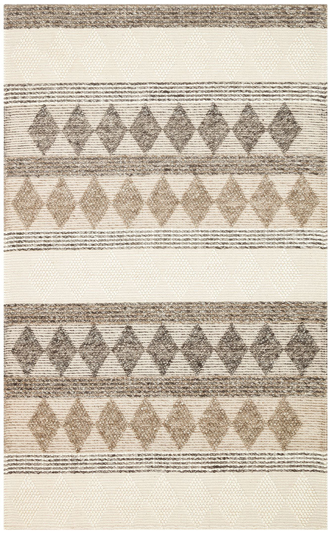 JADE JD 01 GREY Naturel Kazak Örgü Desenli El Dokuma Örgü Halı
