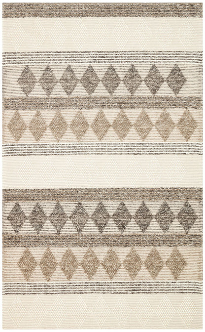 JADE JD 01 GREY Naturel Kazak Örgü Desenli El Dokuma Örgü Halı