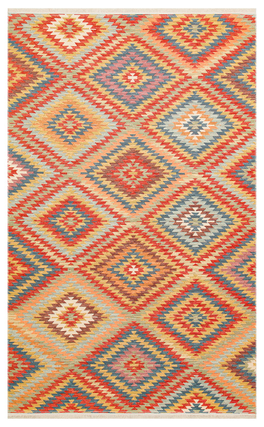 NOMAD 07 TERRA Yıkanabilir, Çift Taraflı Kullanıma Uygun Yumuşak Tuşeli Otantik Kilim