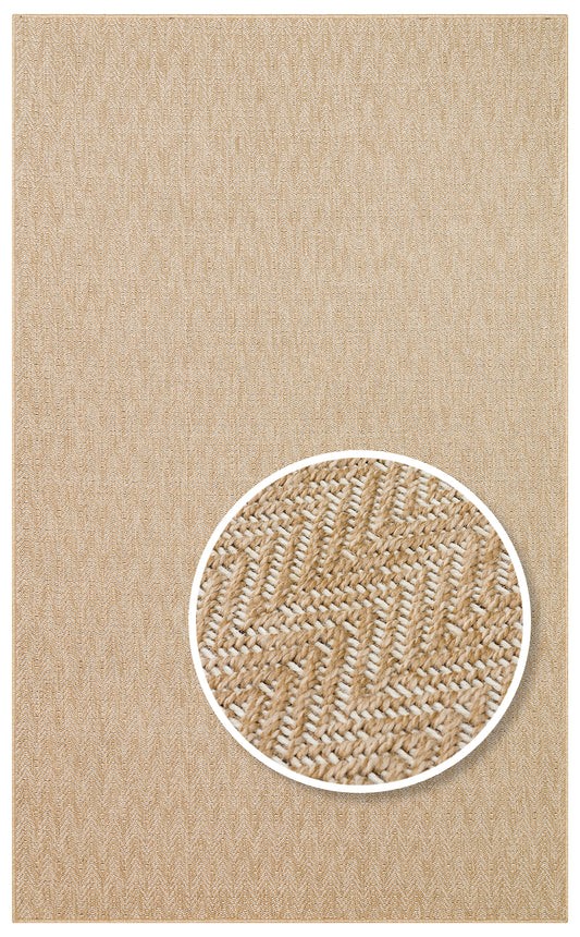 Halı Vagonu Zahara ZHR 02 Natural White, dış mekan kullanımı için uygun, hav vermeyen kolay temizlenebilir sisal halı.