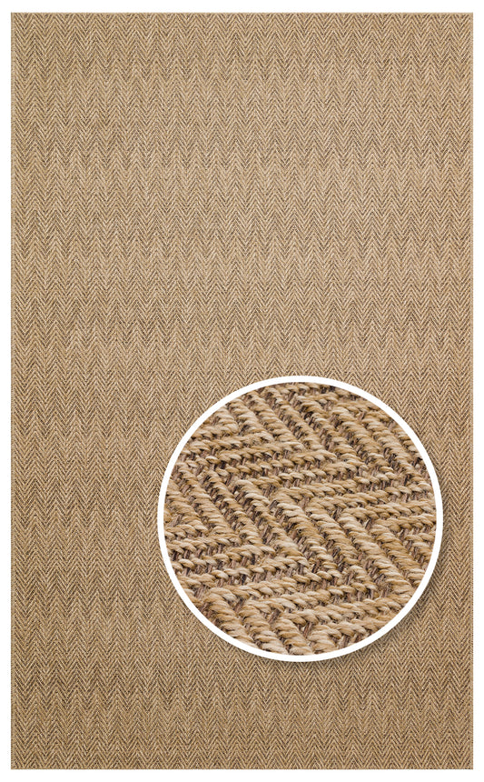 Halı Vagonu Zahara ZHR 02 Natural Mocha Sisal Halı, iç ve dış mekan kullanımına uygun, hav vermeyen ve kolay temizlenebilir.