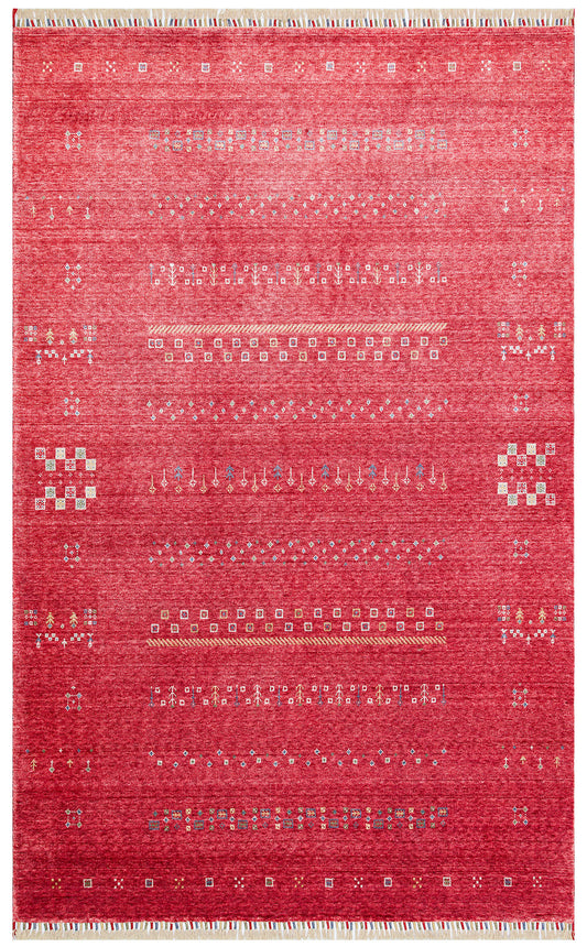 ZARA ZR 06 RED Otantik Desenli El Emeği İle Özel Tezgahlarda Üretilen Modern Uşak Halısı