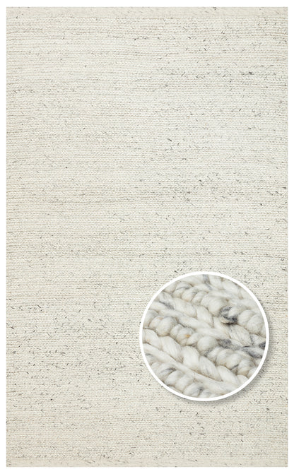 JADE LD 07 L.GREY Naturel Kazak Örgü Desenli El Dokuma Örgü Halı