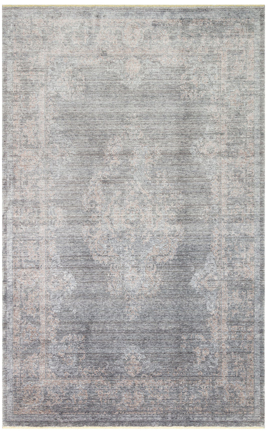TAFTAN TF 04 DARK GREY BRONZE Pakistan Overdyed Tarzı Özel Hav Vermeyen ve El Emeği ile Özel Tezgahlarda Üretilen Uşak Halısı - Taftan Özel Tezgah Halısı