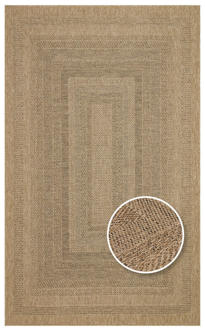 Halı Vagonu Lalibela LLB02 NATURAL güneş ışığı ve suya dayanıklı jüt görünümlü sisal halı, ev dekorasyonu için ideal.