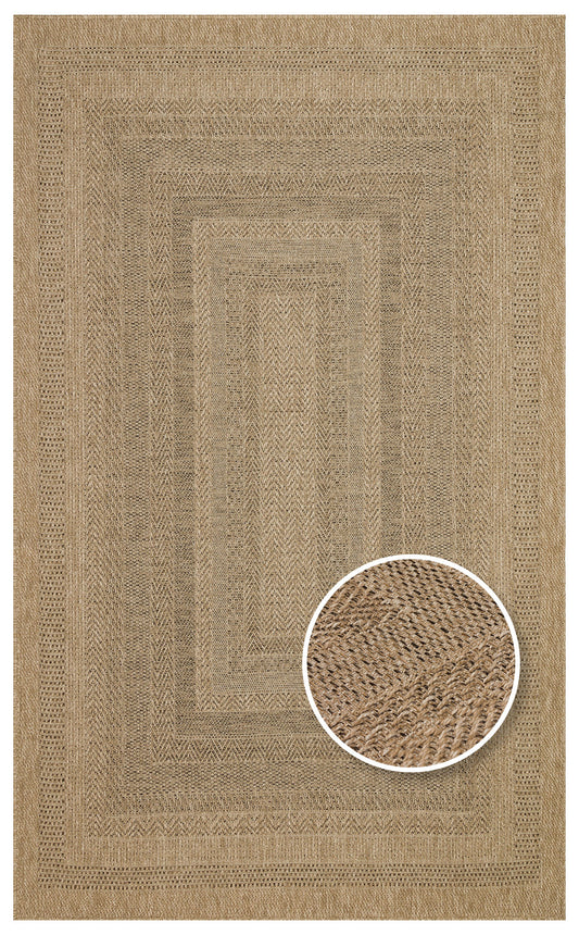 Halı Vagonu Lalibela LLB02 NATURAL güneş ışığı ve suya dayanıklı jüt görünümlü sisal halı, ev dekorasyonu için ideal.