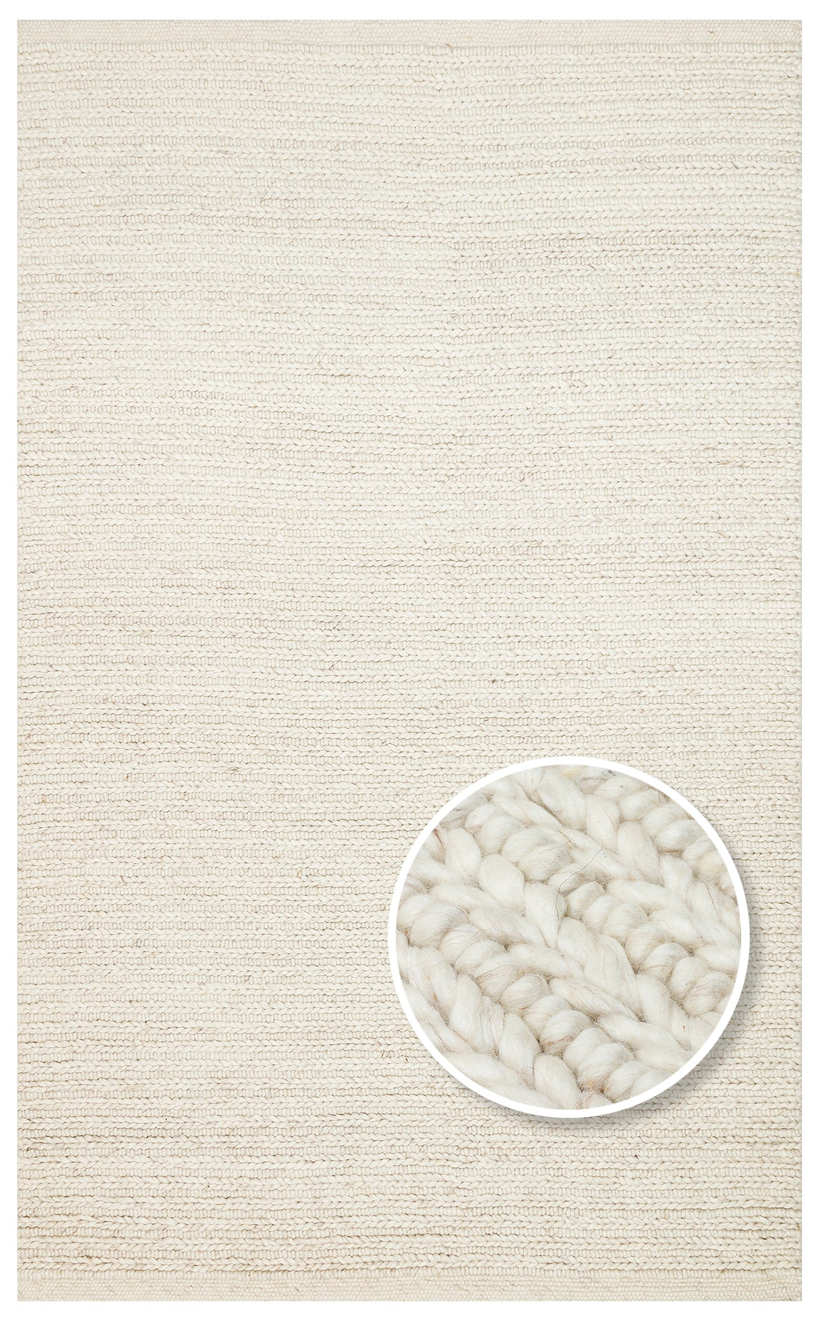 JADE LD 07 L.BEIGE Naturel Kazak Örgü Desenli El Dokuma Örgü Halı