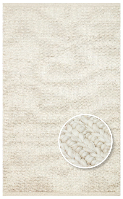 JADE LD 07 L.BEIGE Naturel Kazak Örgü Desenli El Dokuma Örgü Halı